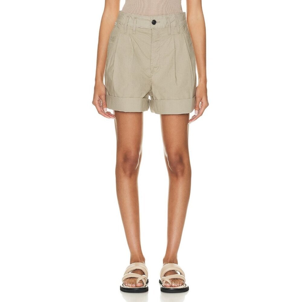 Citizens Of Humanity Tan Cuffed High-Rise Shorts